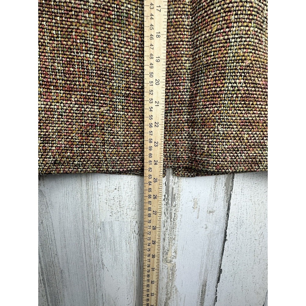 Vintage TALBOTS Earth Tone Silk Blend Tweed Pencil Lined Skirt w/ Slit Size 10 - Picture 8 of 12